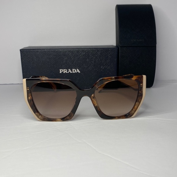 Authentic - New - Prada Tortoise Caramel Powder Brown Gradient Sunglasses - Picture 3 of 16